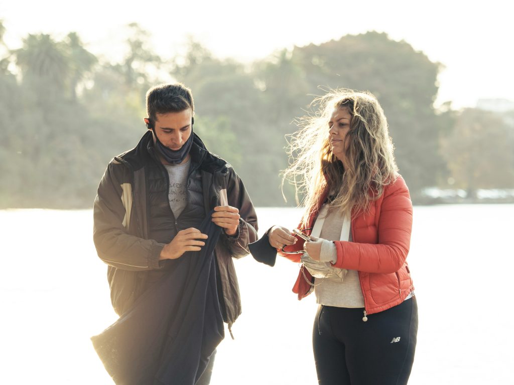 Christian couple walking outdoors and maintaining healthy physical boundaries in dating