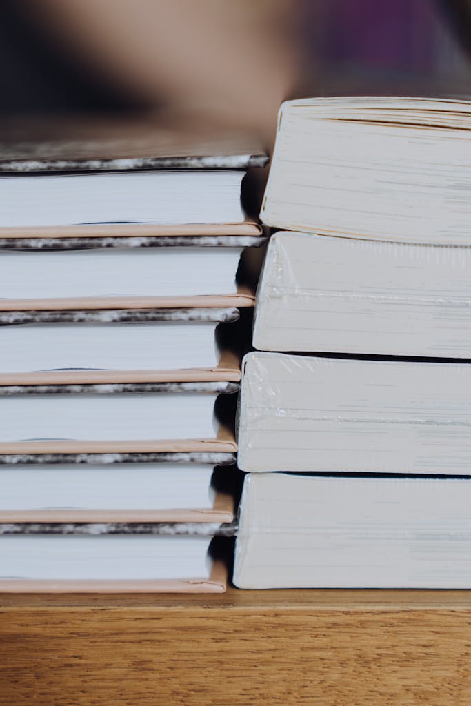 Christian books on boundaries stacked on a table